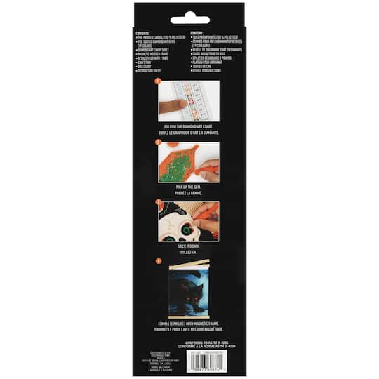 8" x 10" Black Cat Diamond Art Kit with Magnetic Wood Frame by Make Market®